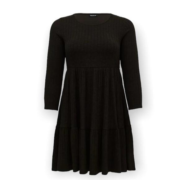 TORRID SUPER SOFT PLUSH GREEN OLIVE RIBBED BABYDOLL DRESS - Picture 1 of 4